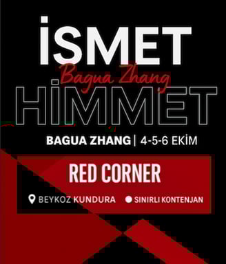 Flyer for Ismet Himmet’s Bagua Zhang seminar, Oct 4–6 at Red Corner, Beykoz Kundura, Istanbul.