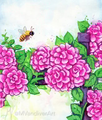 Illustrations from The Rose Without A Name by New Orleans artist Melissa Vandiver.