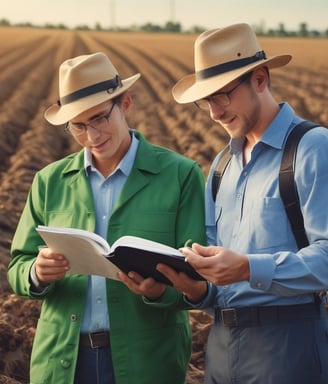 An open textbook on a desk features illustrations of various fruits and vegetables with labels, accompanied by detailed text. A child's hand is visible, holding a pencil over a notebook. Other items, such as a highlighter and eraser, are present on the desk.