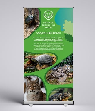 A stand with endangered species breeding projects run by the Lithuanian Zoo. 