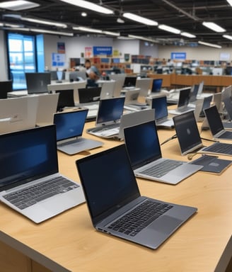 Several old desktop computer towers, including iMac G4s, old keyboards, a liquid cooling system, and other electronic items are placed in the back of a vehicle. The hardware appears used and dusty.