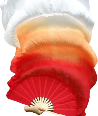 Winged Sirenny 150cm Pareja Abanico-Pois de Seda Auténtica para Baile Árabe, Accesorios de Danza del
