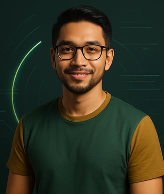 a man with glasses and a green shirt