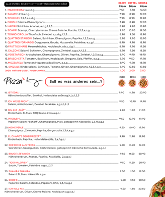 Pizza Bro Schwaig Menu Pizzas