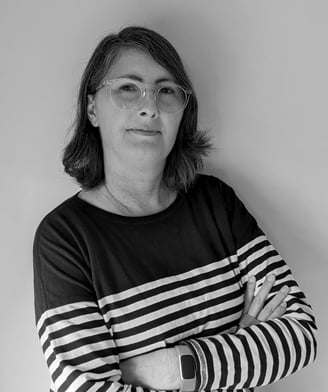 Black and white photo of Amanda Magnano