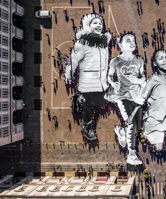 Déplacé.e.s, Procession, Triptyque, Turin, Italy, 2023