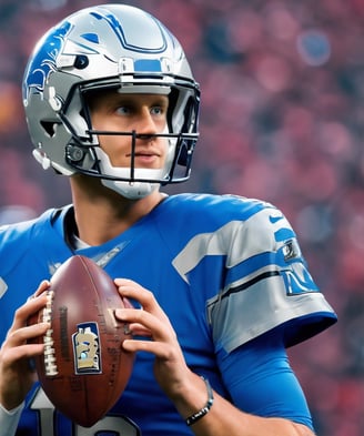 Jared Goff Holding a Football