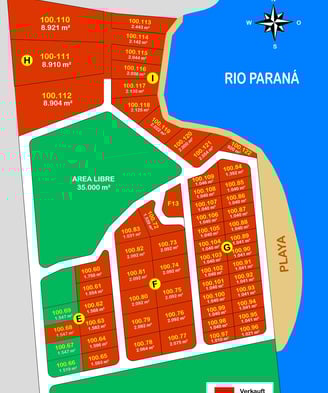 Hinterer Planteil des El Parque Paraná