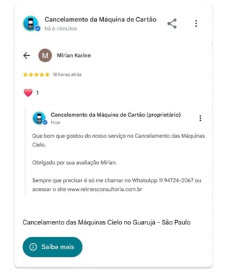 Cancelamento da Maquina Cielo no Guaruja Sao Paulo