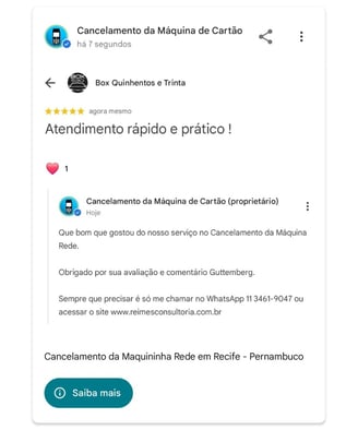 Cancelamento da Maquininha Rede em Recife Pernambuco