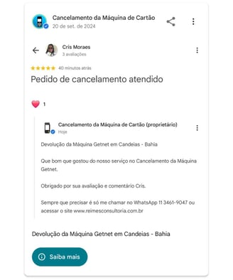 Devolucao da Maquina Getnet em Candeias Bahia