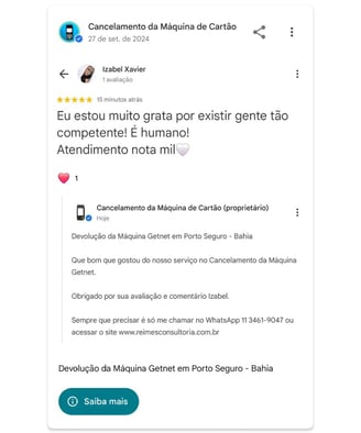 Devolucao da Maquina Getnet em Porto Seguro Bahia
