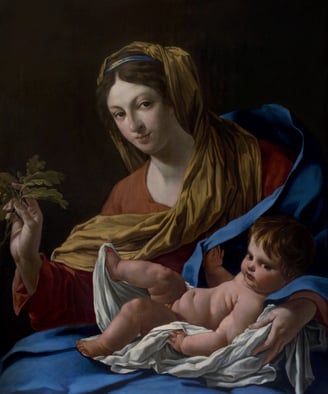 Copia Virgen con Niño, Simon Vouet, Museo del Louvre