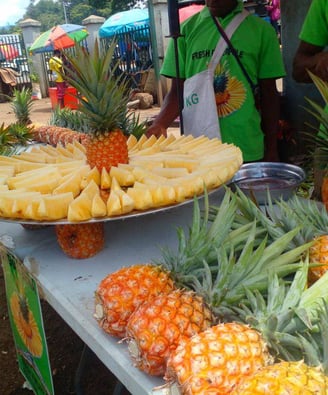 fresh pineapple sold at goroka main market