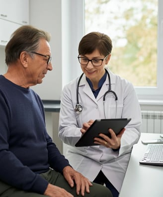 a doctor and a patient in a hospital