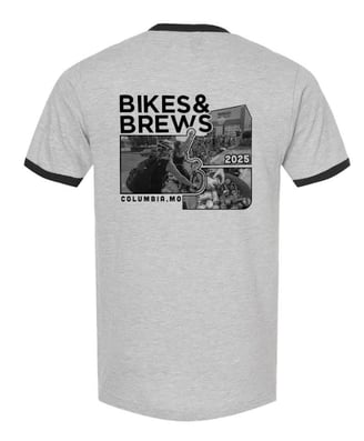 Back of the 2025 Bikes & Brews T-Shirt