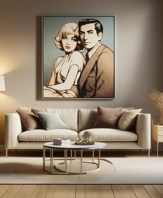 Casal em estilo Pop-Art.