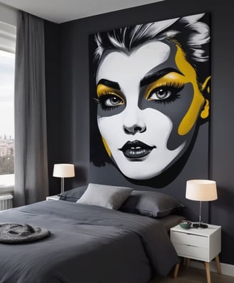 Decoração sofisticada: quadro na parede da sala com uma obra de arte abstrata, adicionando elegância