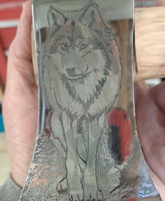 Artistic engraved Ax