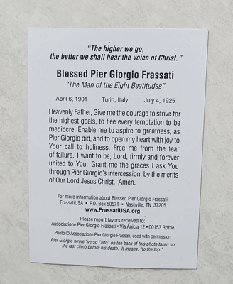Blessed Pier Giorgio Frassati "The Man of the Eight Beatitudes"