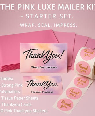 pink packaging kit, mailing bags, gift wrap, business packaging, etsy sellers, ebay, tiktok sellers