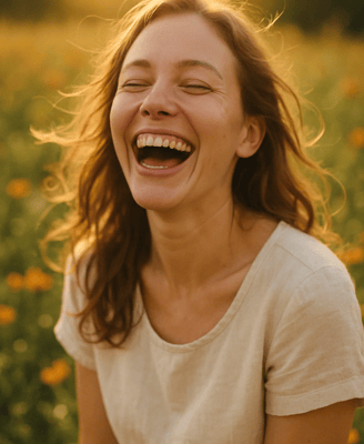 Femme heureuse pour la journée du bonheur