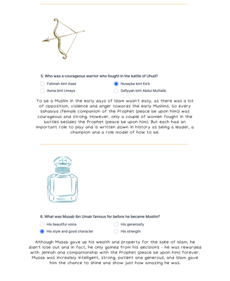 Tawfiq Issue 1 Quiz answers 5, 6