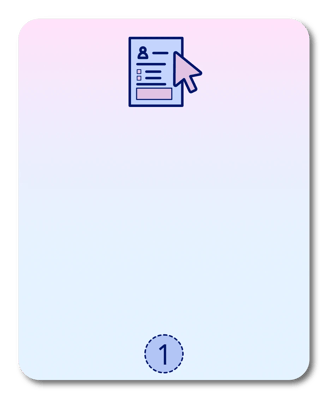 Illustration d'un formulaire avec une souris d'ordinateur pour l'étape 1 de création de logo