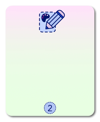 Illustration d'une palette de couleur avec un crayon pour l'étape 2 de création de logo