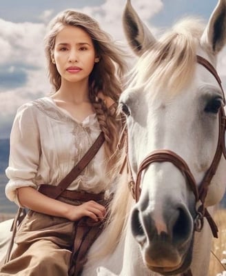 Parichad Khongon, Peter Pickering's rock, seen here riding a white horse