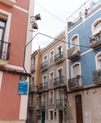 colored buildings - beautiful streets of Alicante