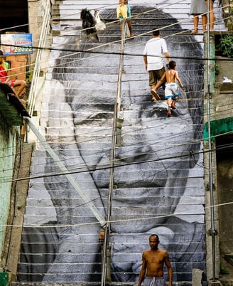 intervenção artística, artista Jr, no Rio de Janeiro