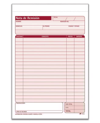 AvantiRed fabrica notas sencillas de remision