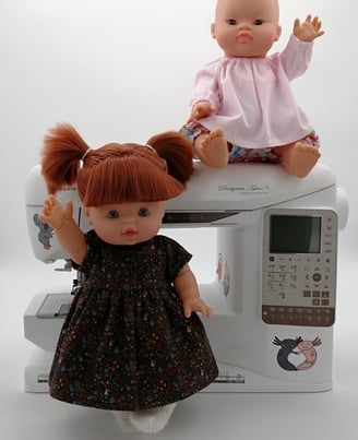 Minikane dolls in handmade clothing