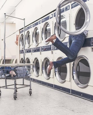 Public coin laundry in Pantelleria managed by Dimore Pantesche, open to residents and visitors