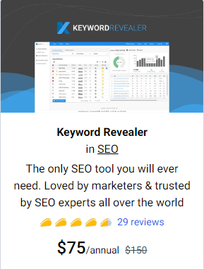 a keyword revealer software for 75.00 on AppSumo
