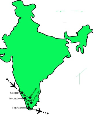 Map of Kerala tour package