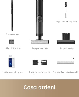Kit Dreame H12 Pro con accessori per la pulizia inclusi