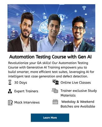 Automation Testing Course with Gen AI Training