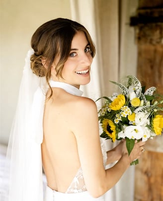Smiling bride — editorial fine art wedding photographer South of France
