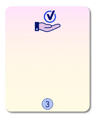 Illustration d'une main qui donne une coche check pour l'étape 3 de la création de logo