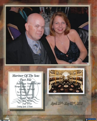 Lady and The Pirate at a formal dinner on Mariner of The Seas