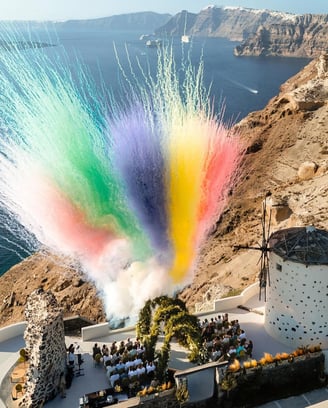 Spectacular firework show by Santorini Fireworks for an unforgettable celebration.