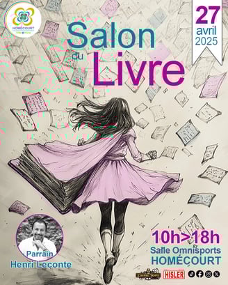 Affiche du salon du livre de Homécourt - présence de Joanie Frigau