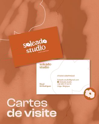 Branding - cartes de visite - Soleado studio - studio de graphisme à Liège