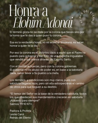 Hnra a Elohim Adonai - Reinas del Eterno