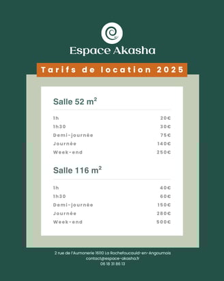 tarifs de location