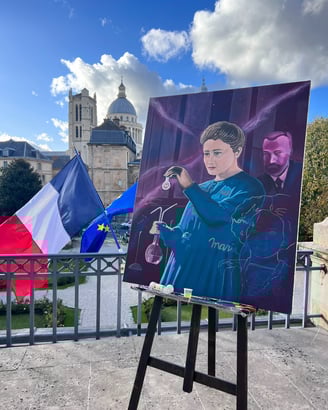 Portrait de Marie Curie peint par Sébastien BOUCARD