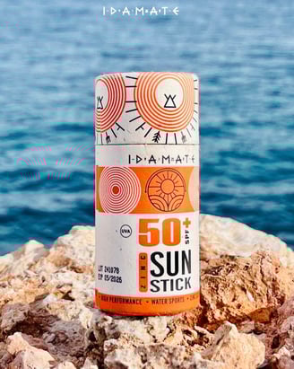  sun screen sticker on a rock
