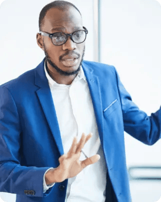 Businessman explaining a business concept